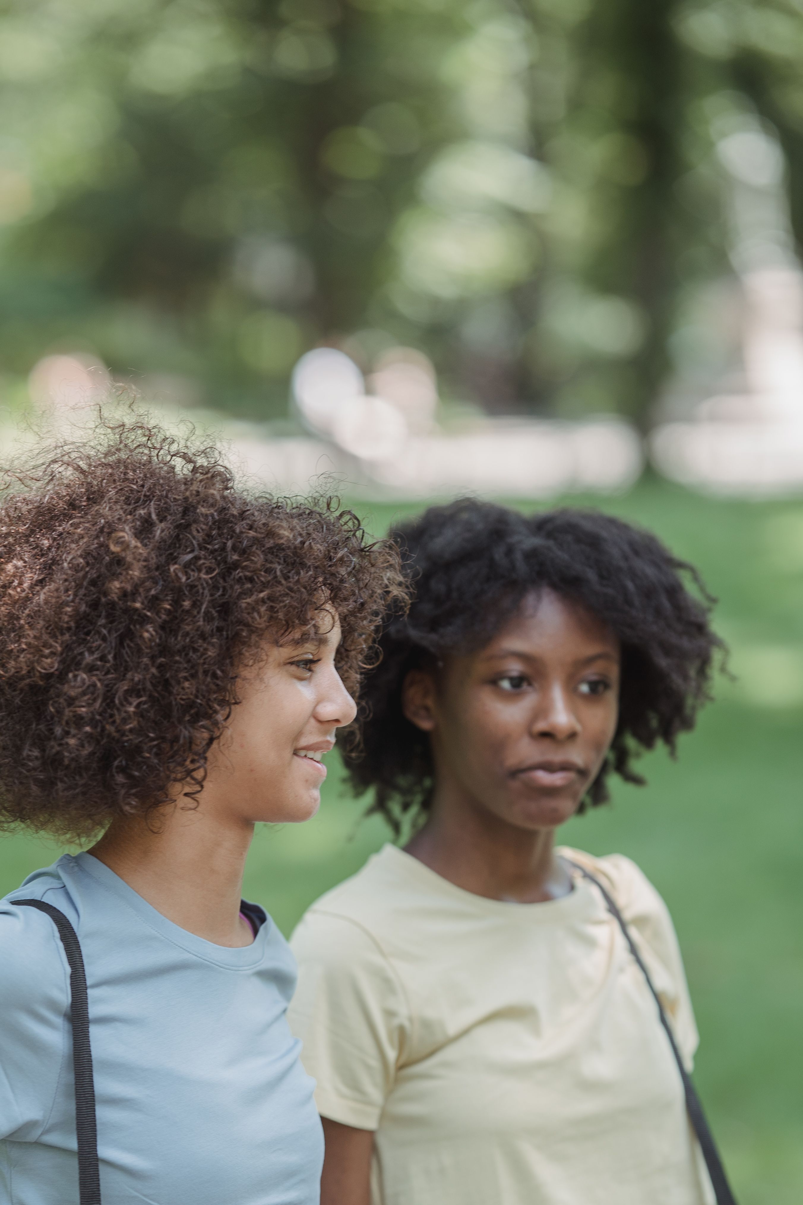Two teenagers outdoors